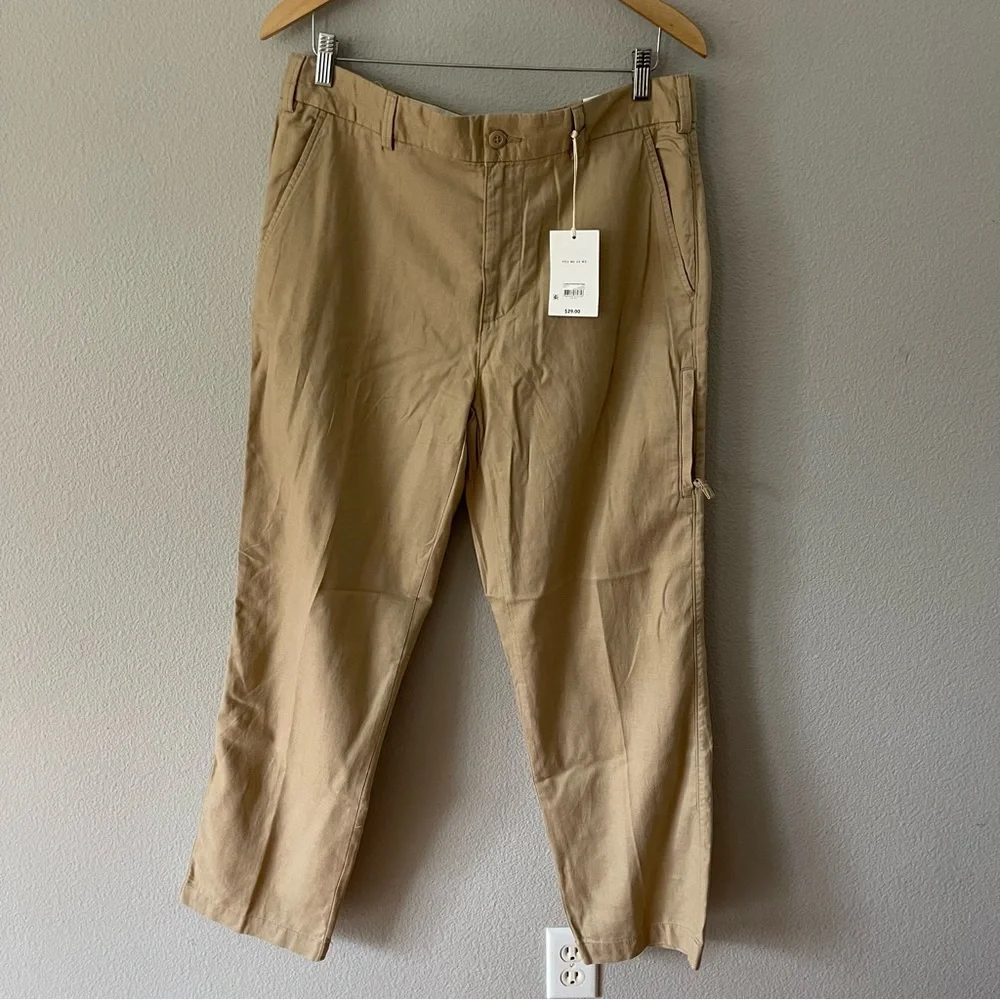 Free Assembly Mens Drawstring Chino Beige Size 34x30
